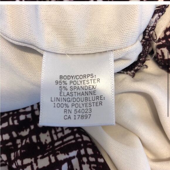 Banana republic maroon and white printed sleeveless dress - Picture 4 of 6